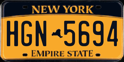 NY license plate HGN5694