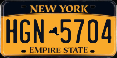 NY license plate HGN5704