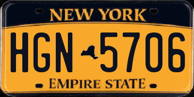 NY license plate HGN5706