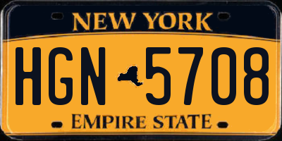 NY license plate HGN5708