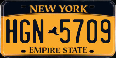 NY license plate HGN5709