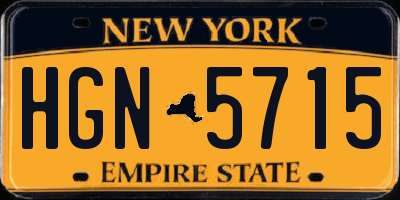 NY license plate HGN5715