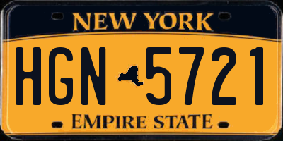 NY license plate HGN5721