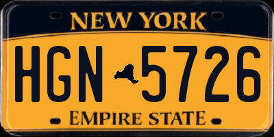 NY license plate HGN5726