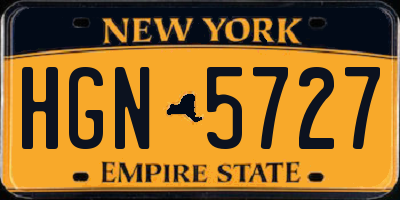 NY license plate HGN5727