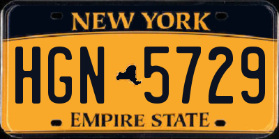 NY license plate HGN5729