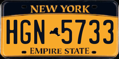 NY license plate HGN5733