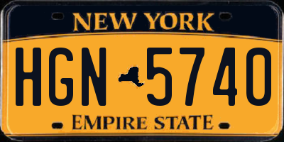 NY license plate HGN5740