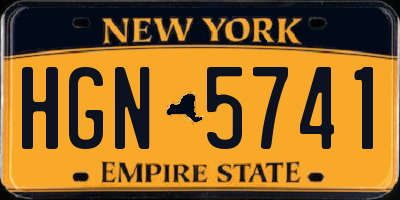 NY license plate HGN5741