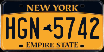 NY license plate HGN5742