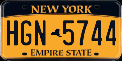 NY license plate HGN5744