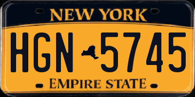 NY license plate HGN5745