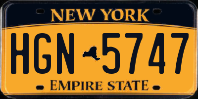 NY license plate HGN5747