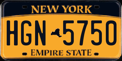 NY license plate HGN5750