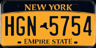 NY license plate HGN5754