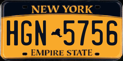 NY license plate HGN5756