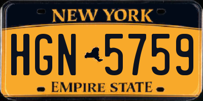 NY license plate HGN5759