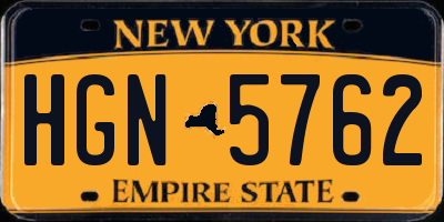 NY license plate HGN5762