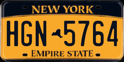 NY license plate HGN5764