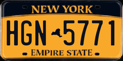NY license plate HGN5771