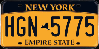 NY license plate HGN5775