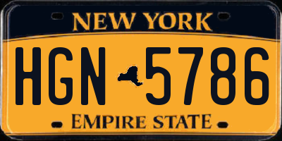 NY license plate HGN5786