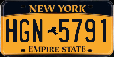 NY license plate HGN5791