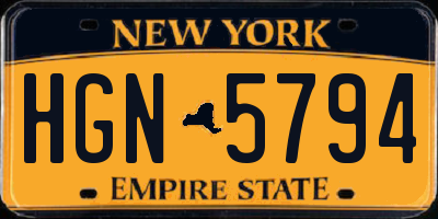 NY license plate HGN5794