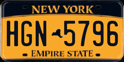 NY license plate HGN5796