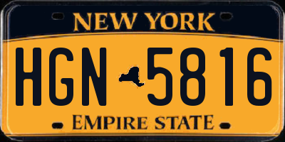 NY license plate HGN5816