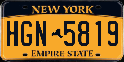 NY license plate HGN5819