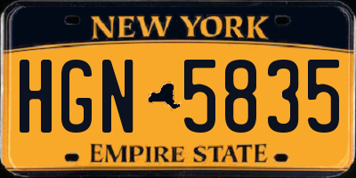 NY license plate HGN5835