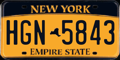 NY license plate HGN5843
