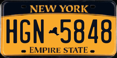 NY license plate HGN5848