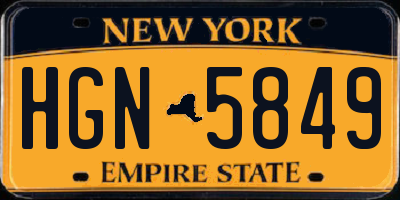 NY license plate HGN5849