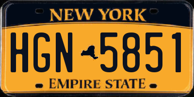 NY license plate HGN5851