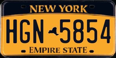 NY license plate HGN5854