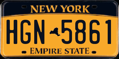 NY license plate HGN5861