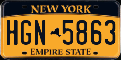 NY license plate HGN5863