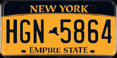 NY license plate HGN5864
