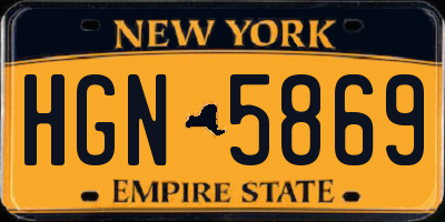 NY license plate HGN5869