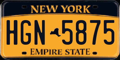 NY license plate HGN5875