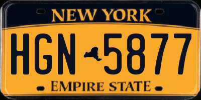 NY license plate HGN5877