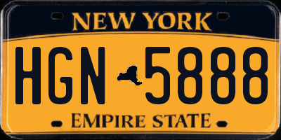 NY license plate HGN5888