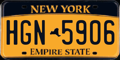 NY license plate HGN5906