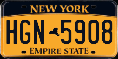 NY license plate HGN5908