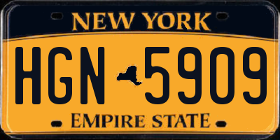 NY license plate HGN5909