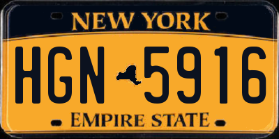 NY license plate HGN5916