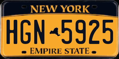 NY license plate HGN5925