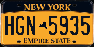 NY license plate HGN5935